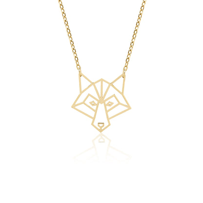 14k gold origami fox necklace handmade jewelry