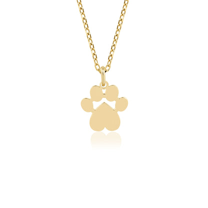 14k gold paw print necklace personalized pet jewelry