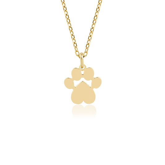 14k gold paw print necklace personalized pet jewelry