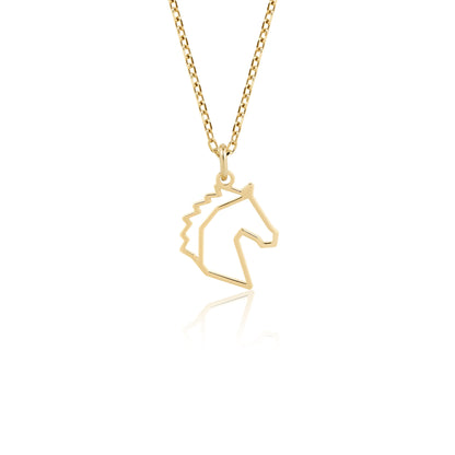 14k gold horse necklace for horse lovers