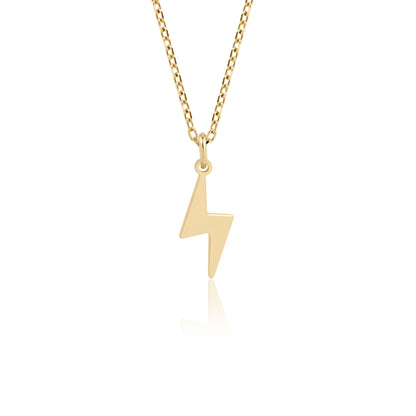 14k solid gold lightning bolt necklace