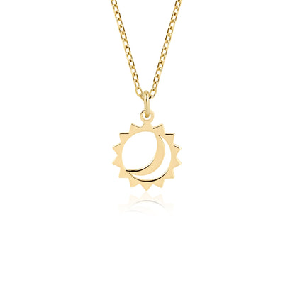 14k gold moon sun necklace celestial charm