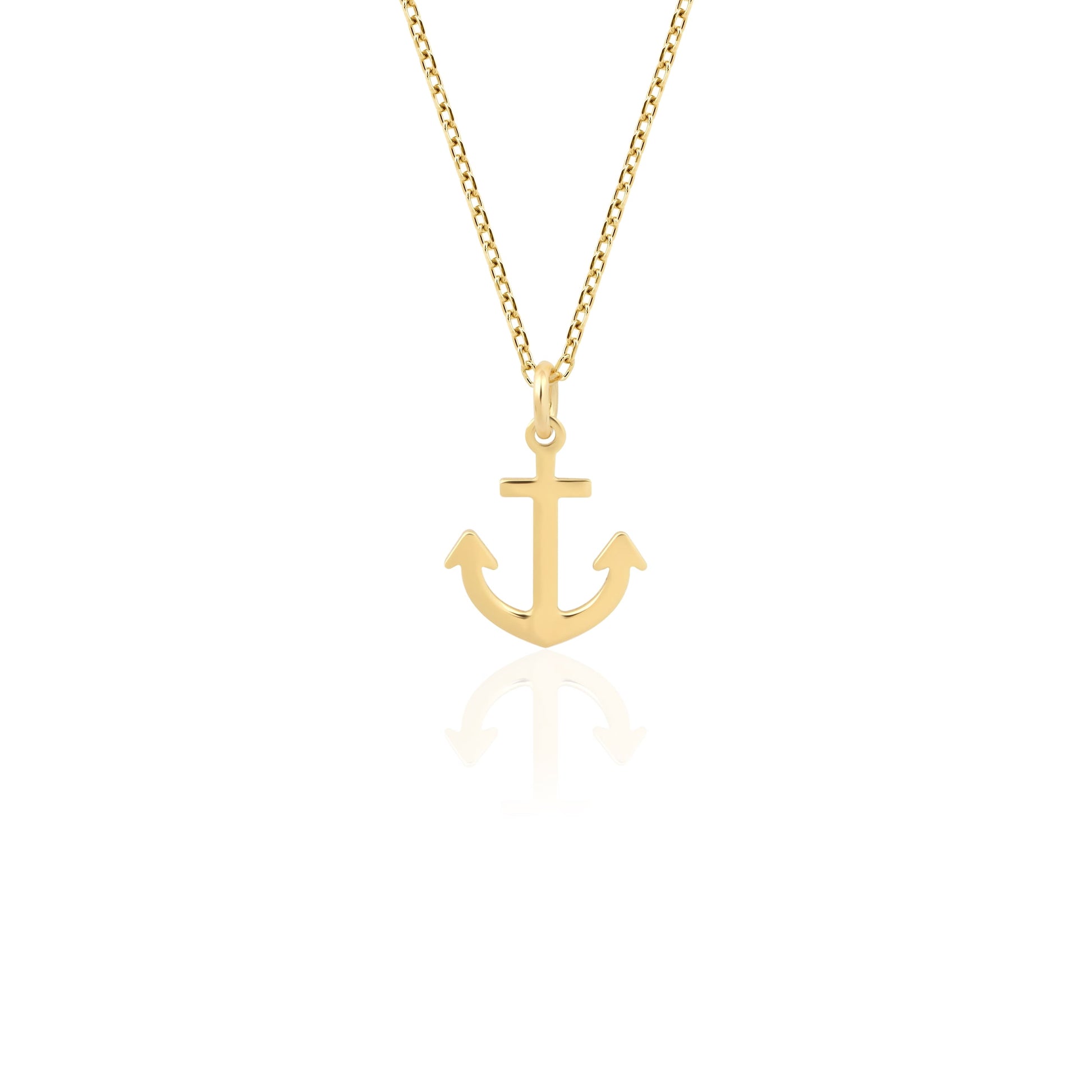 Solid gold dainty nautical pendant