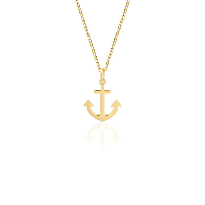 Solid gold dainty nautical pendant