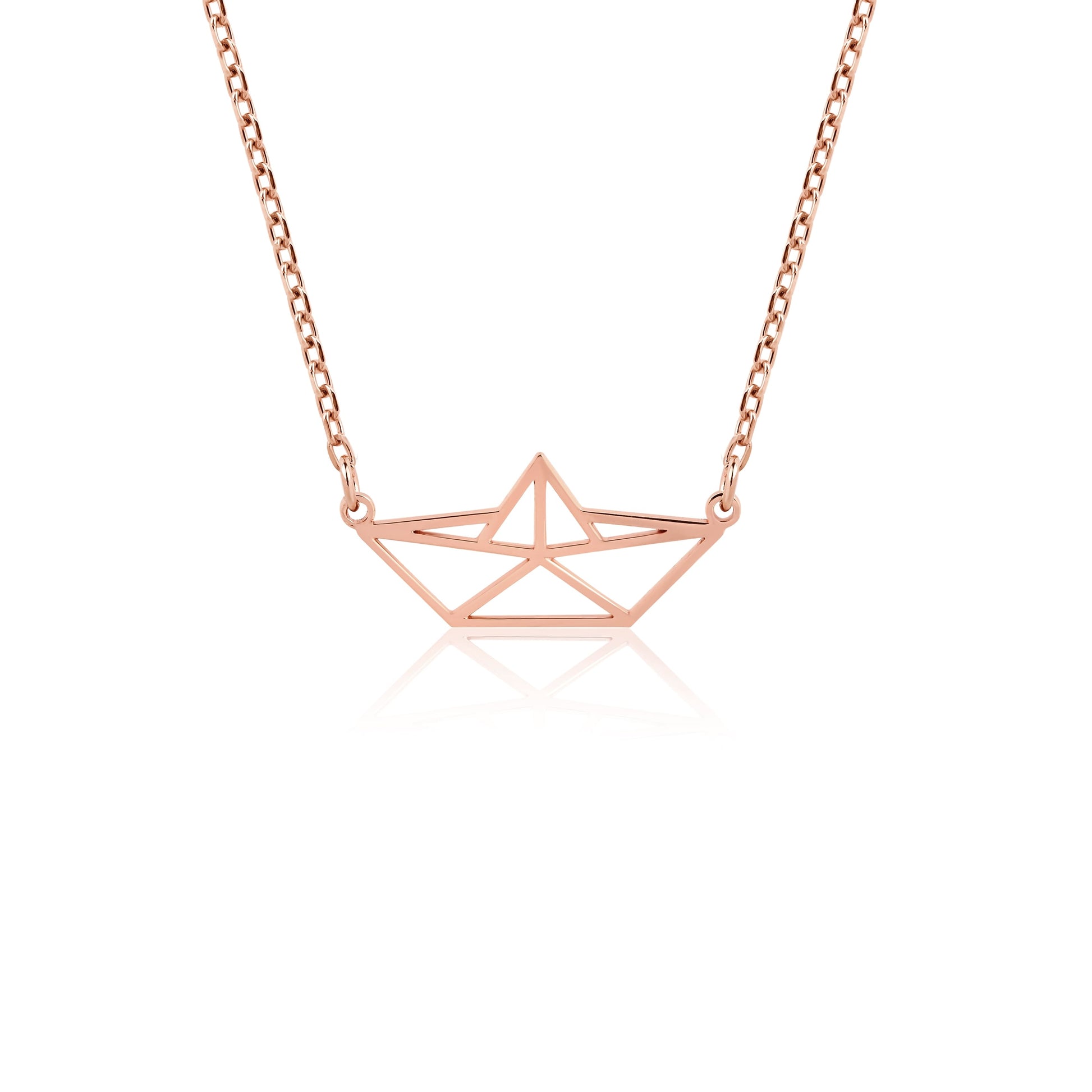 dainty boat charm necklace