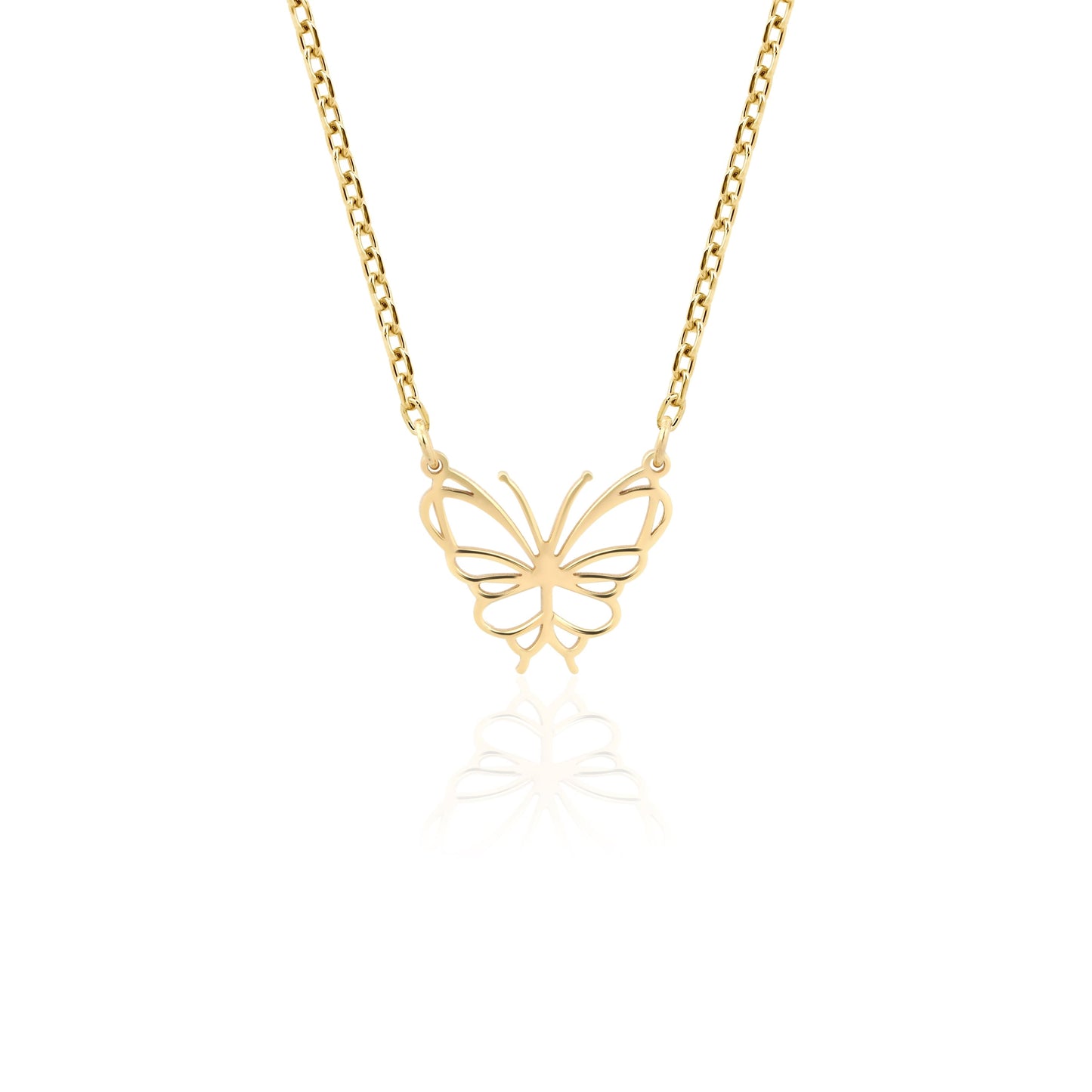 solid gold butterfly pendant