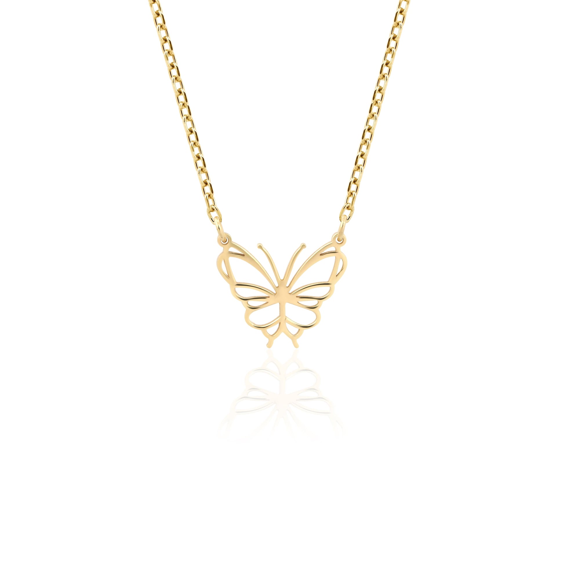 solid gold butterfly pendant