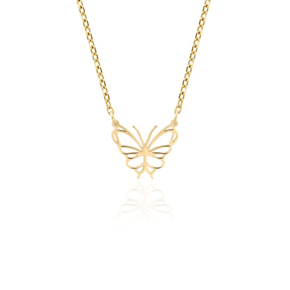 solid gold butterfly pendant