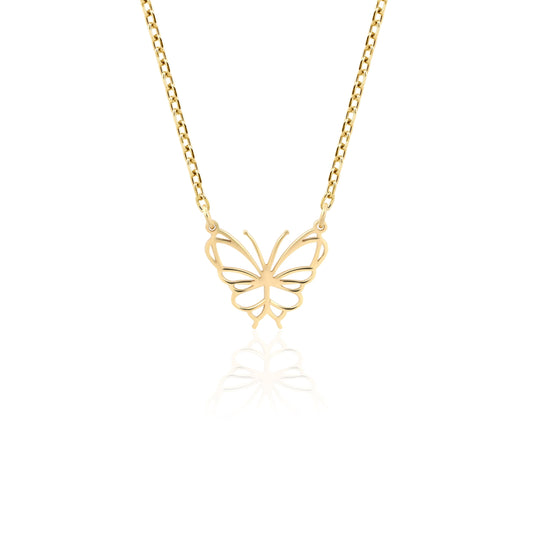 solid gold butterfly pendant