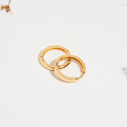14K Solid Gold Classic Hoop Earrings – Minimal Everyday Hoops