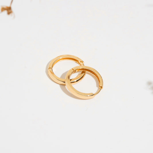 14K Solid Gold Classic Hoop Earrings – Minimal Everyday Hoops