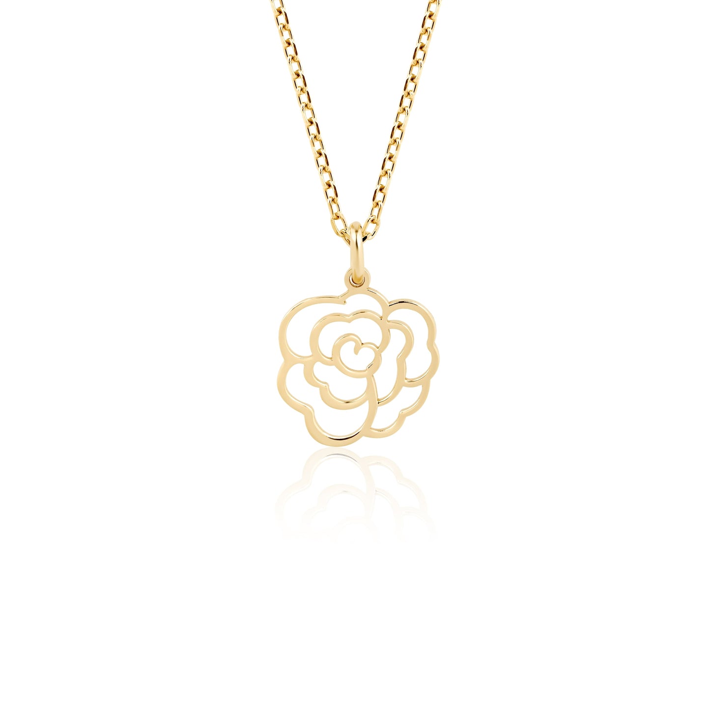 dainty floral pendant necklace in solid gold
