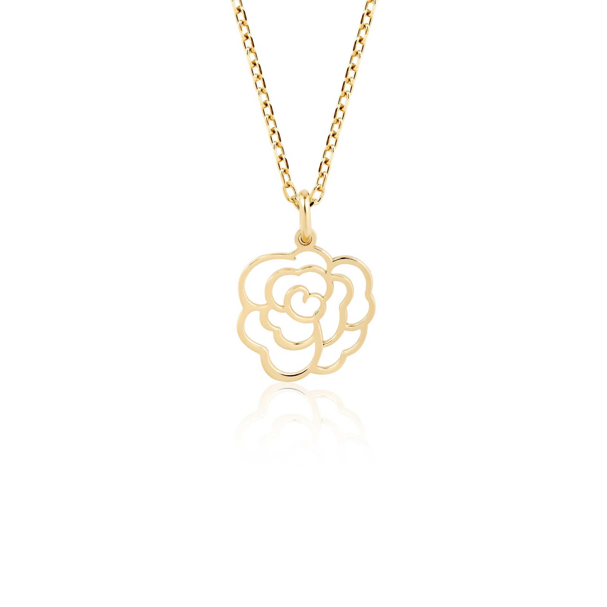 dainty floral pendant necklace in solid gold