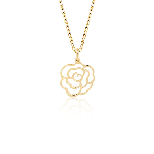 dainty floral pendant necklace in solid gold