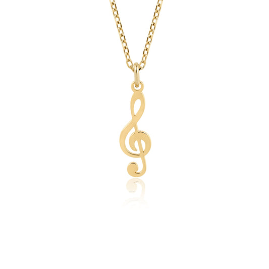 dainty solid gold musical note pendant