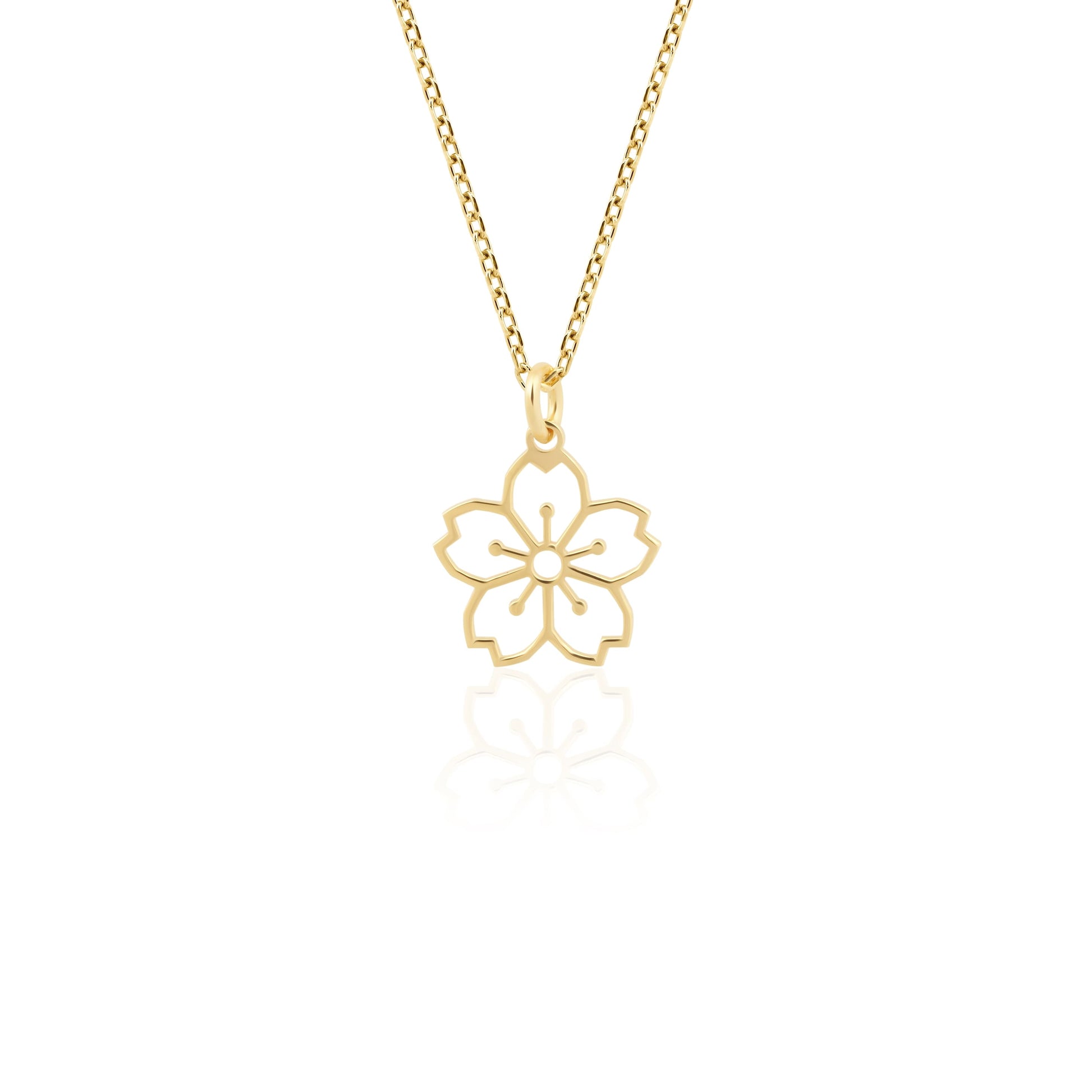 tiny sakura flower pendant in real gold