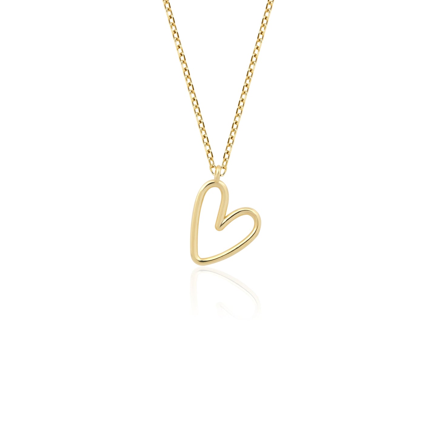 Minimalist wire-form heart pendant