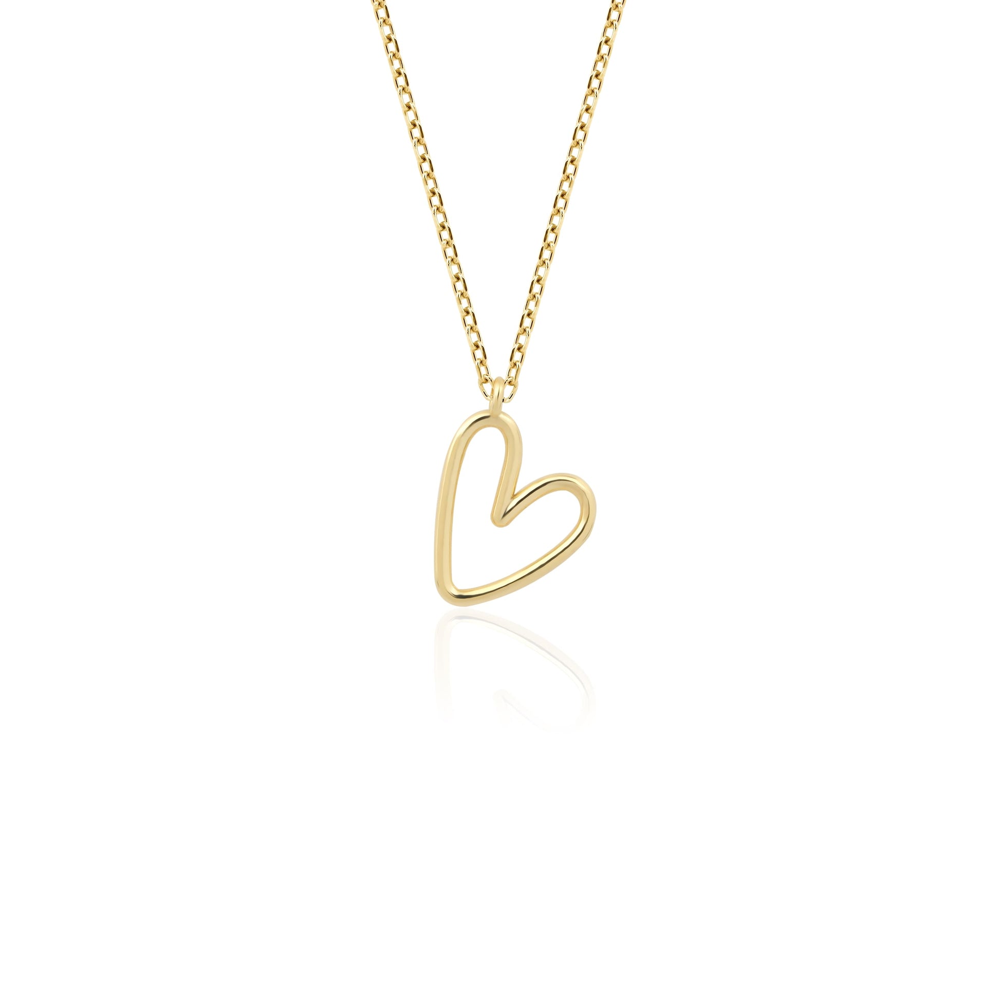 Minimalist wire-form heart pendant