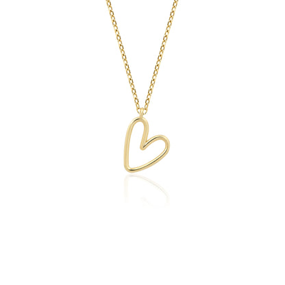 Minimalist wire-form heart pendant