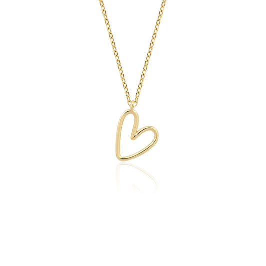 Minimalist wire-form heart pendant
