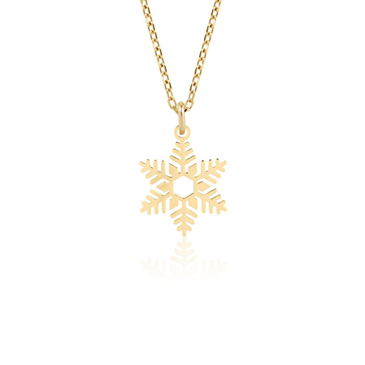 tiny gold snowflake pendant holiday gift