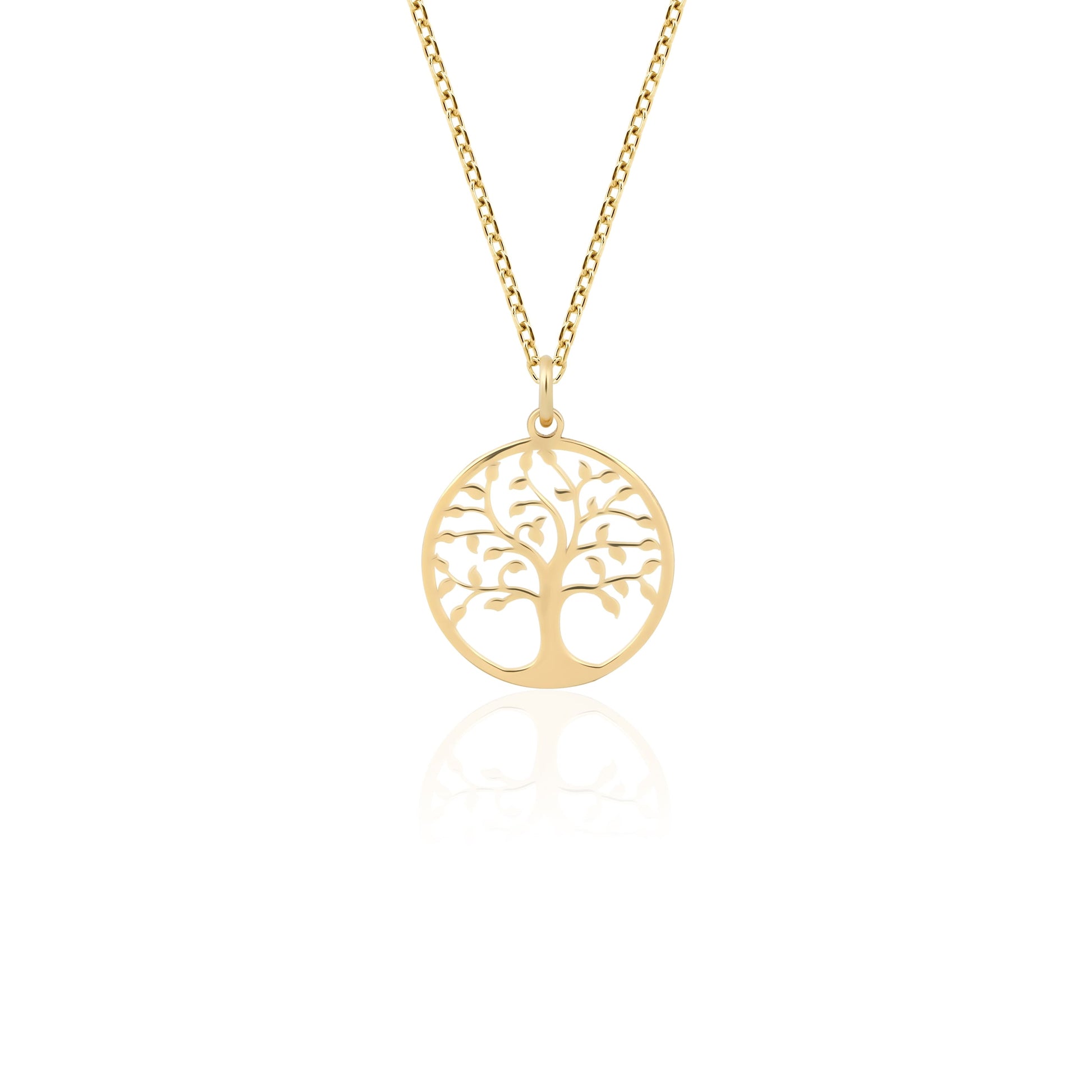 family tree medallion pendant in gold