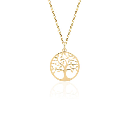 family tree medallion pendant in gold