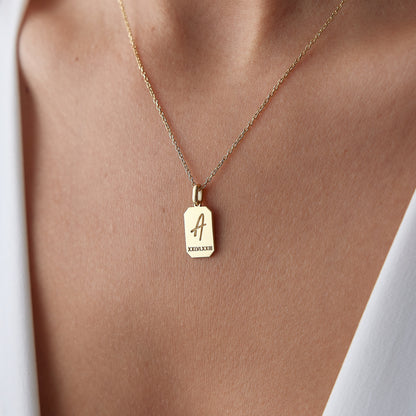 Personalized Initial and Date Necklace