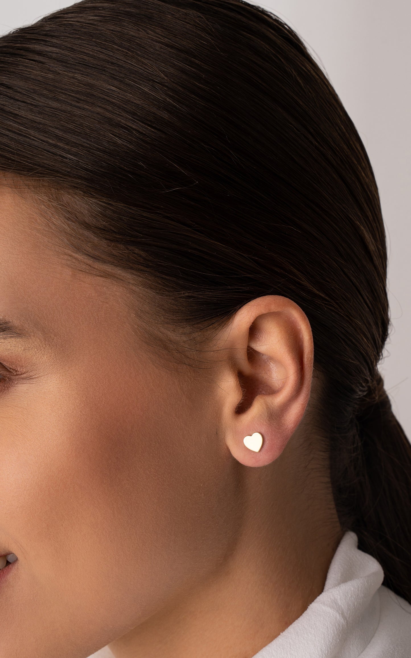 14k Gold Heart Stud Earrings