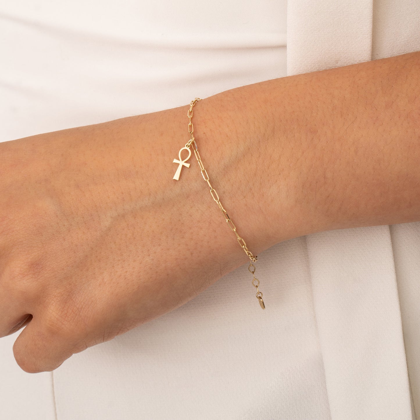14k Gold Ankh Bracelet