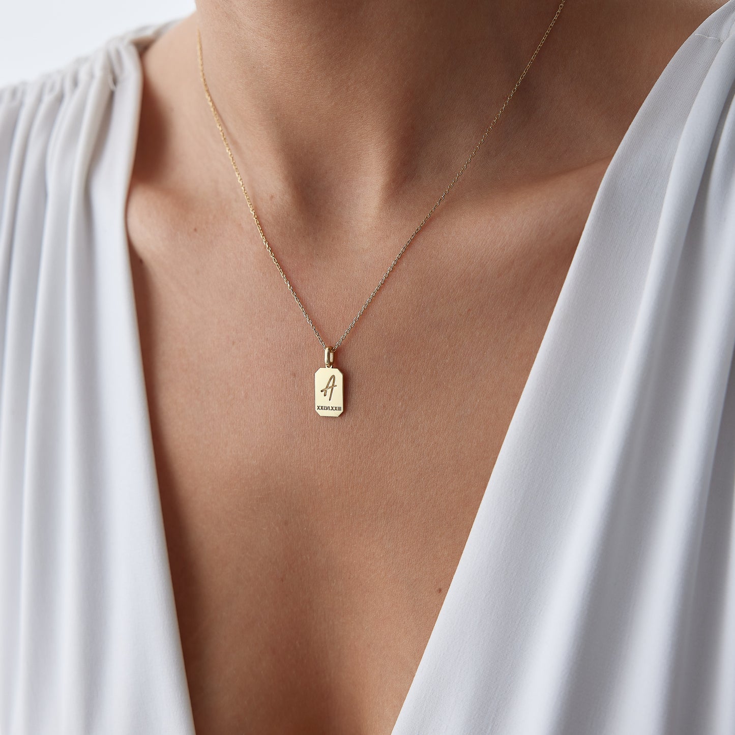 Personalized Initial and Date Necklace