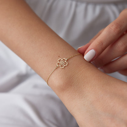 14K Gold Cherry Blossom Bracelet