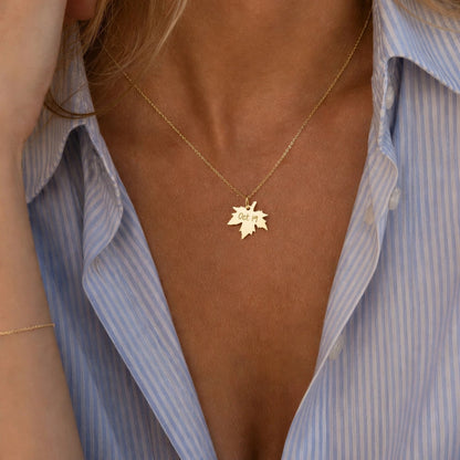 Personalized Maple Leaf Necklace