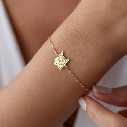 14K Gold Owl Bracelet – Wisdom & Intuition Charm
