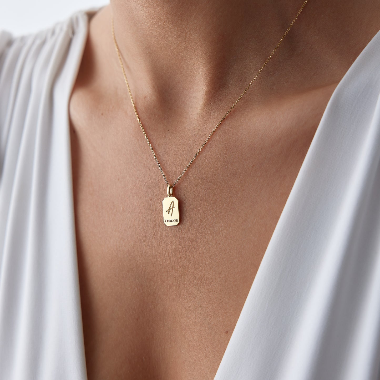 Personalized Initial and Date Necklace