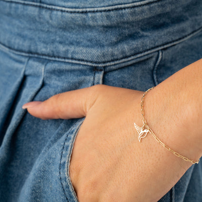 14k Gold Hummingbird Bracelet