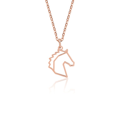 14K Gold Horse Necklace