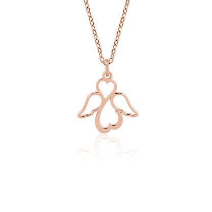 14K Gold Guardian Angel Necklace – Dainty Spiritual Protection Pendant