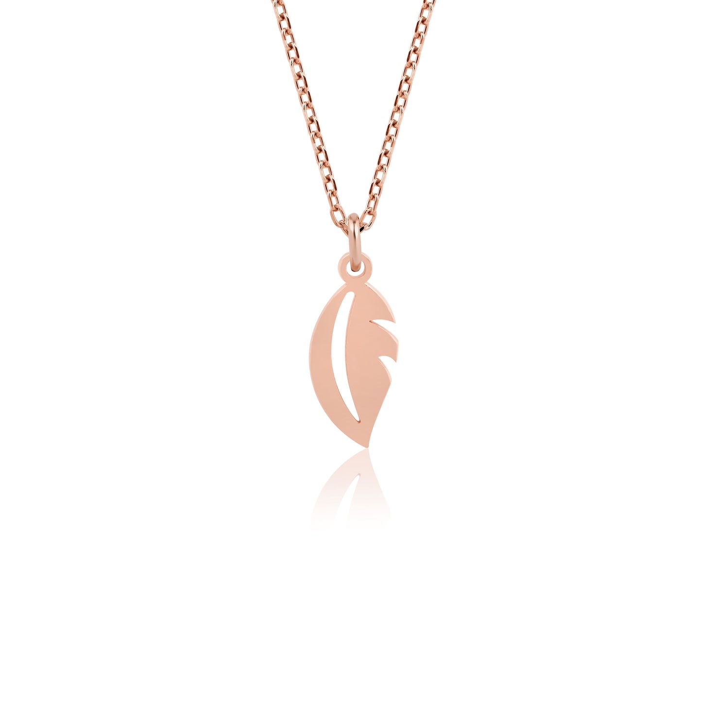 14k Gold Feather Necklace