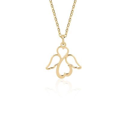 14K Gold Guardian Angel Necklace – Dainty Spiritual Protection Pendant