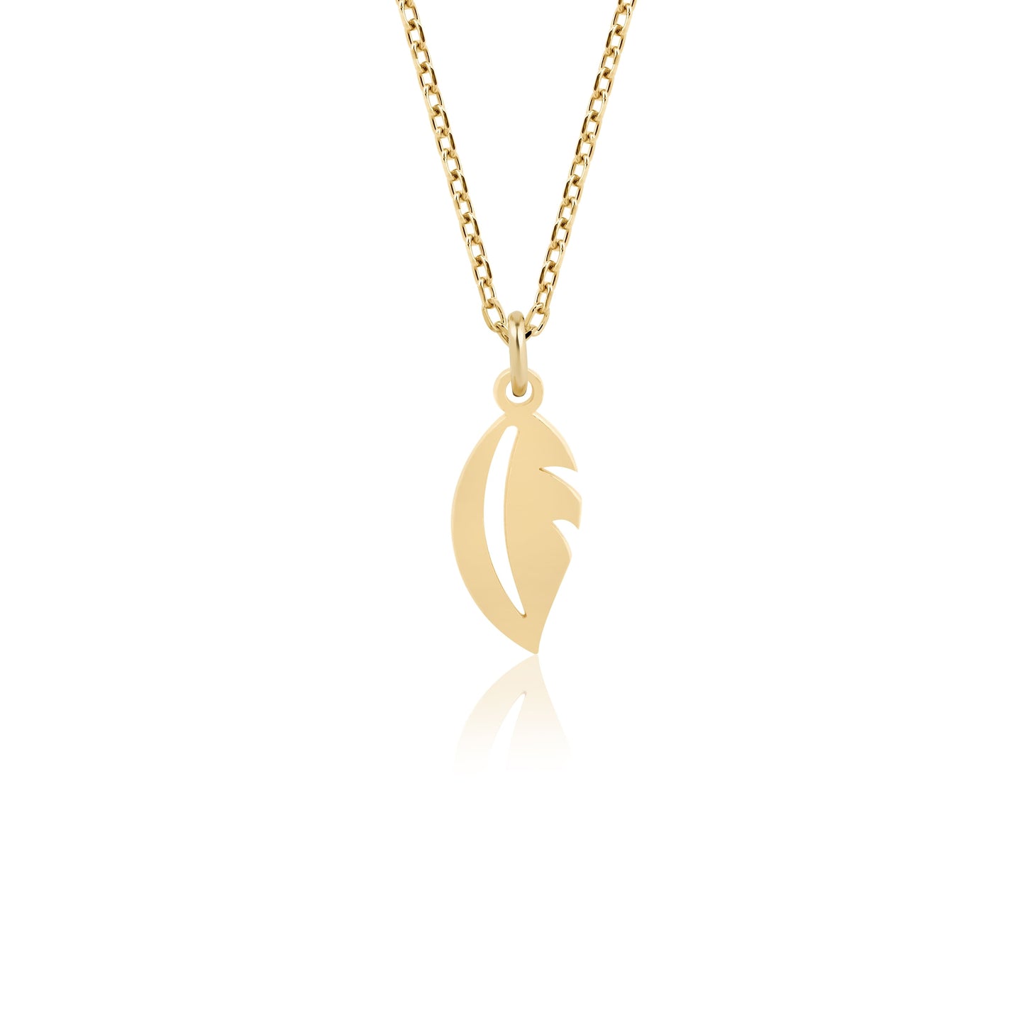 14k Gold Feather Necklace