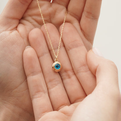 14k Gold Evil Eye Necklace