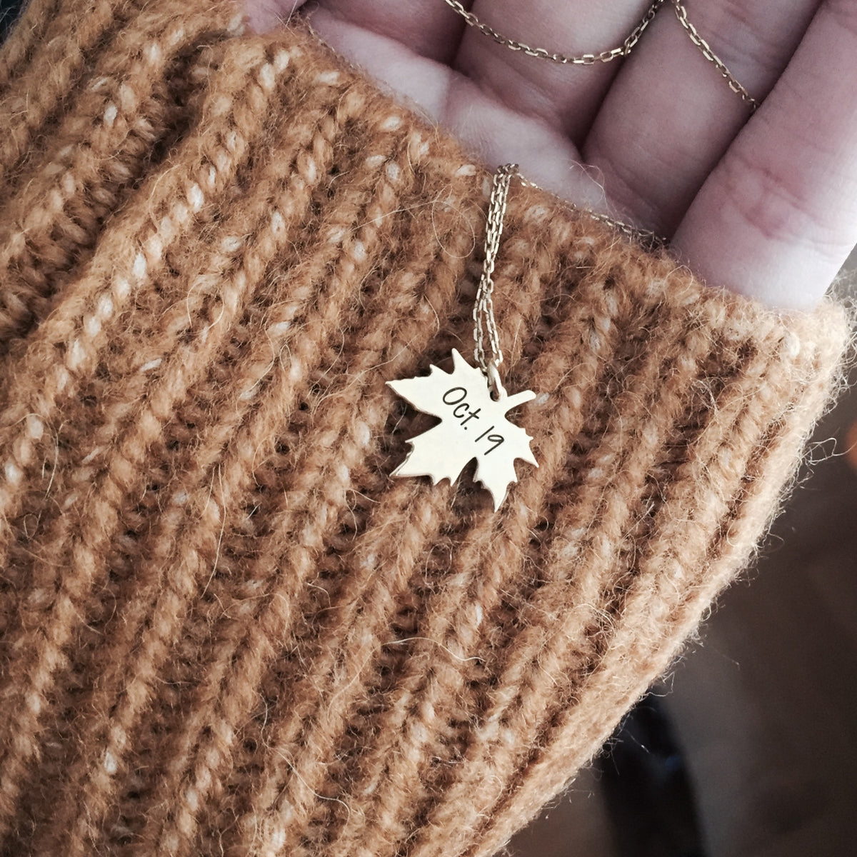 Personalized Maple Leaf Necklace