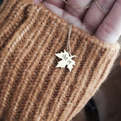 Personalized Maple Leaf Necklace