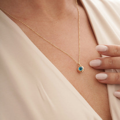 14k Gold Evil Eye Necklace
