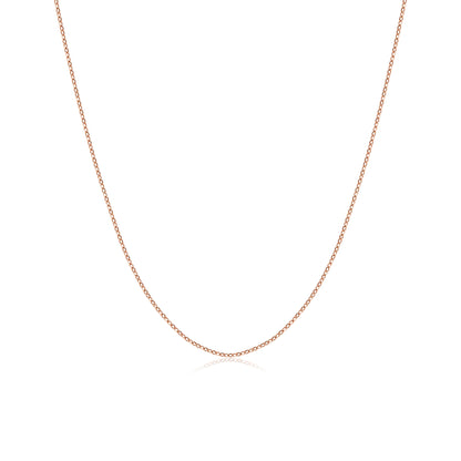 14K Gold Cable Chain Necklace – Simple Solid Gold Chain for Everyday Wear