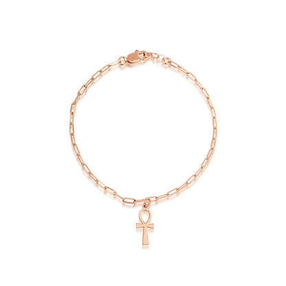 14k Gold Ankh Bracelet