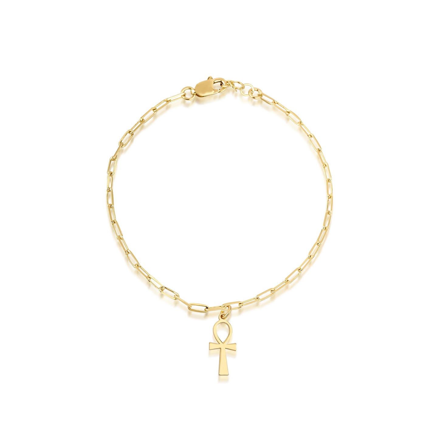 14k Gold Ankh Bracelet