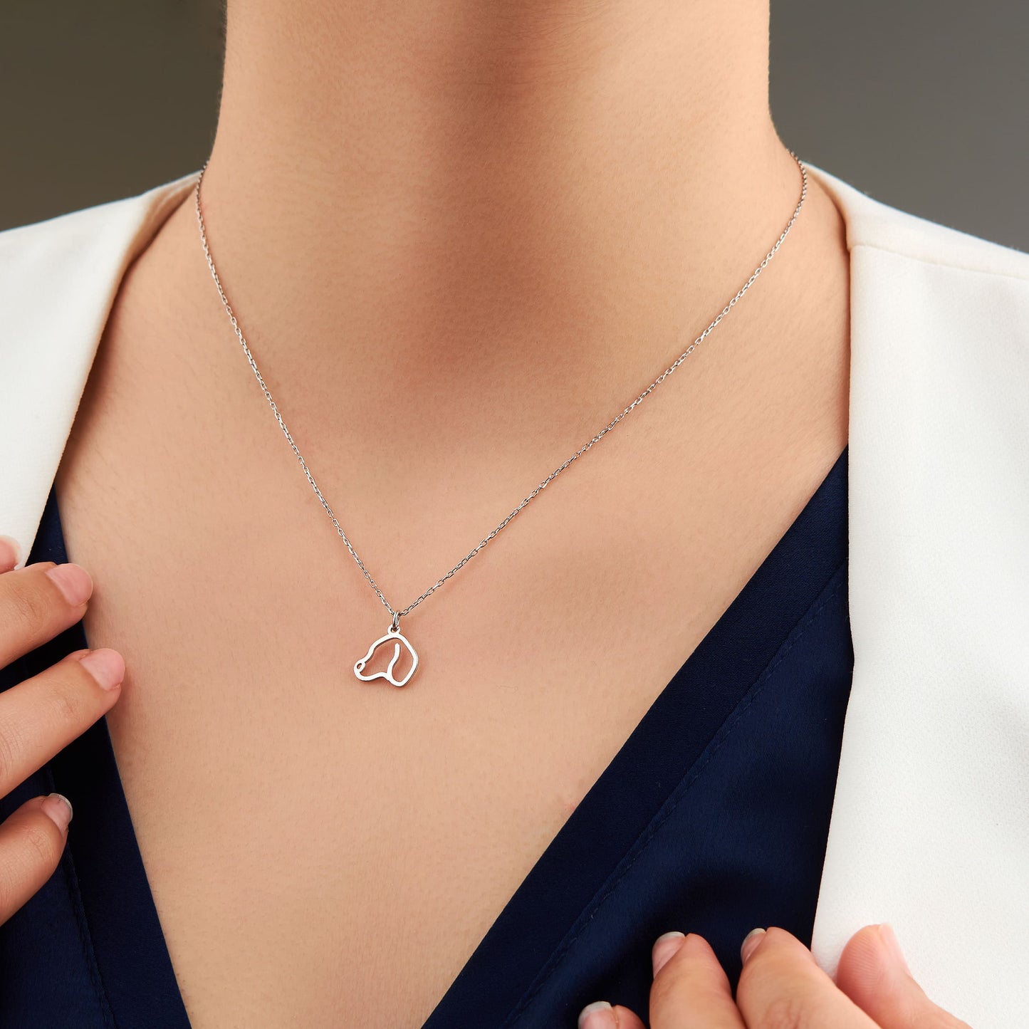 Dainty 14K gold dog pendant for animal lovers