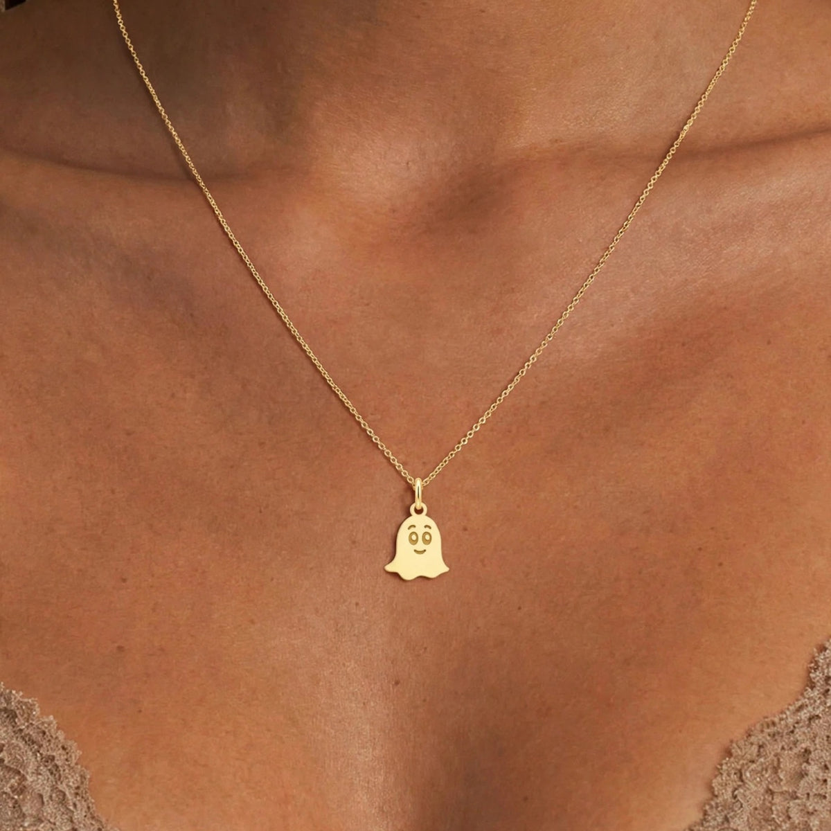 Ghost Necklace – Dainty Ghost Pendant